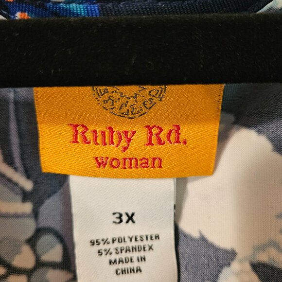 NWT Ruby Rd Floral Flounce Sleeve Top Size 3X - Picture 4 of 9